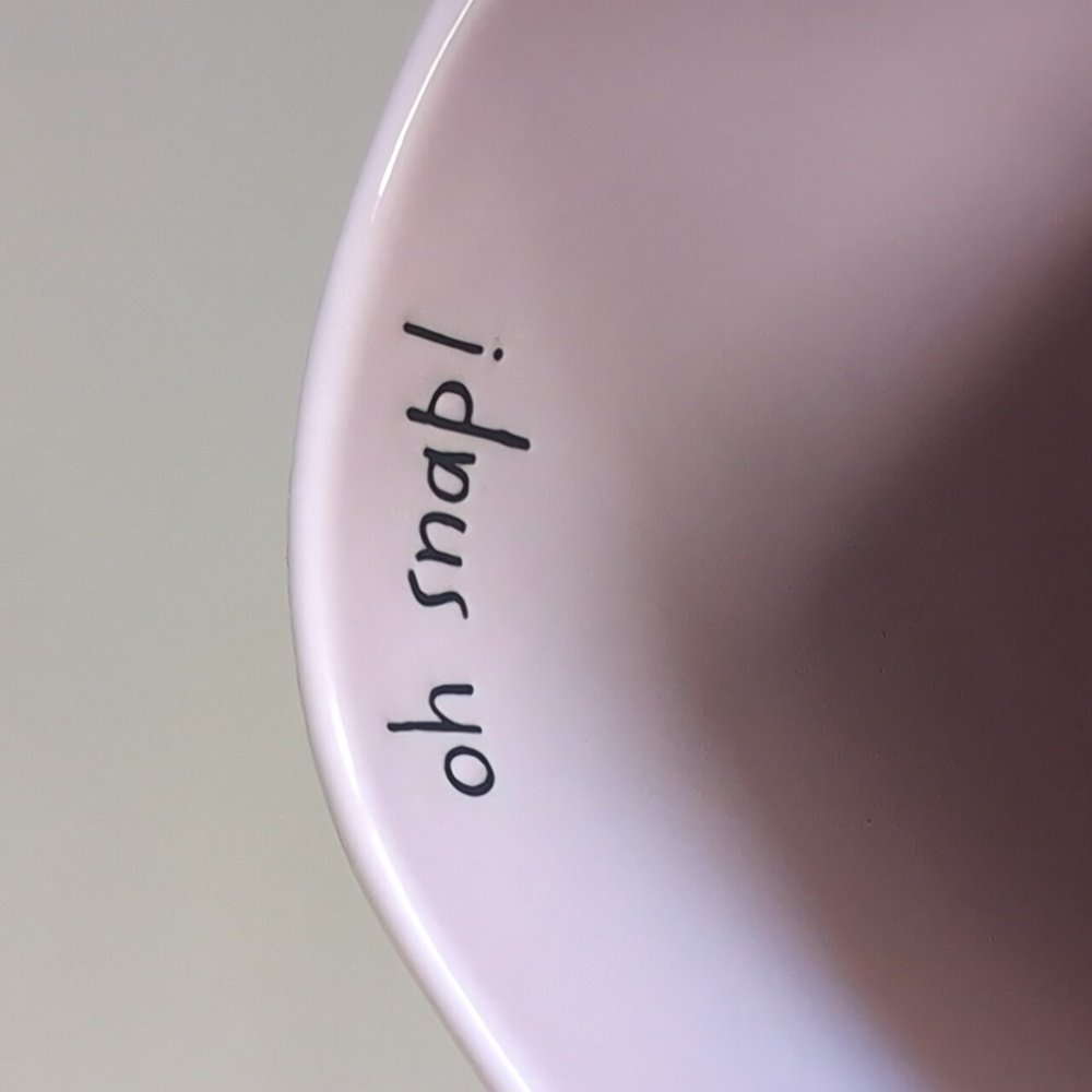 ❌SOLD❌Rae Dunn OH SNAP Gingerbread Man Mug, Pinkmas Mug with Snowflake Design ❄️ - Picture 3 of 5